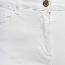 مملوكة مسبقًا Elisabetta Franchi White High Waist Denim Skinny Fit Jeans M Waist 27"