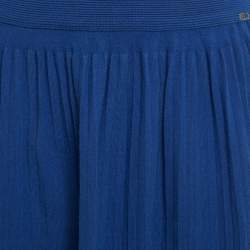 مملوكة مسبقًا Elisabetta Franchi Blue Lurex Knit Body Suit & Skirt Set M