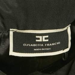 Pre Owned Elisabetta Franchi Black Polyester Bustier Crop Top M