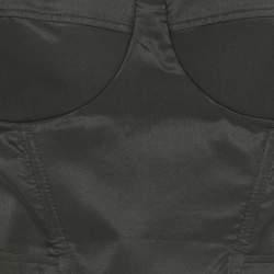 Pre Owned Elisabetta Franchi Black Polyester Bustier Crop Top M