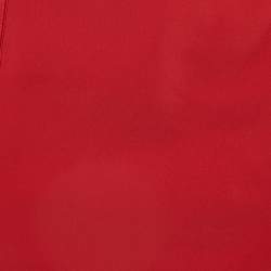 Pre Owned Elisabetta Franchi Red Crepe BBuckle Detail Pencil Skirt M
