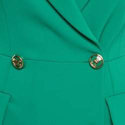 Pre Owned Elisabetta Franchi Green Crepe Blazer Dress S