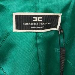 Pre Owned Elisabetta Franchi Green Crepe Blazer Dress S