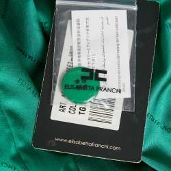 Pre Owned Elisabetta Franchi Green Crepe Blazer Dress S