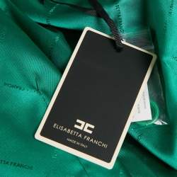 Pre Owned Elisabetta Franchi Green Crepe Blazer Dress S