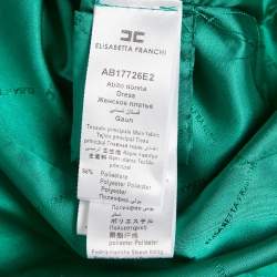 Pre Owned Elisabetta Franchi Green Crepe Blazer Dress S