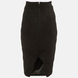Pre Owned Elisabetta Franchi Black Lace Pencil Skirt S 