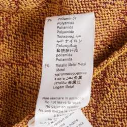 Pre Owned Elisabetta Franchi Yellow Lurex Stretch Knit Mini Dress M