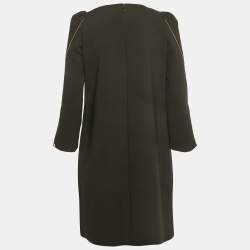 Pre Owned Elisabetta Franchi Black Crepe Passepartout Dress M