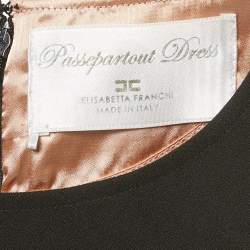 Pre Owned Elisabetta Franchi Black Crepe Passepartout Dress M