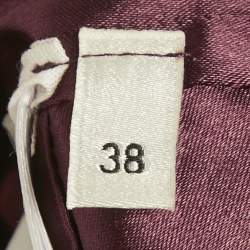 Pre Owned Elisabetta Franchi Burgundy Crepe Crop Top S