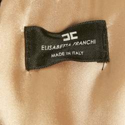 Pre Owned Elisabetta Franchi Black Crepe Double Breasted Jumpsuit S