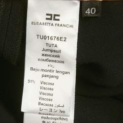 Pre Owned Elisabetta Franchi Black Crepe Double Breasted Jumpsuit S