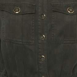 Pre Owned Elisabetta Franchi Black Denim Belted Jumpsuit M