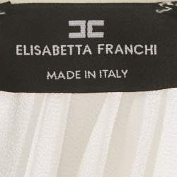 Pre Owned Elisabetta Franchi White /Pink Detachable Blouse Dress M 