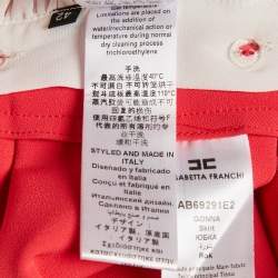 Pre Owned Elisabetta Franchi White /Pink Detachable Blouse Dress M 