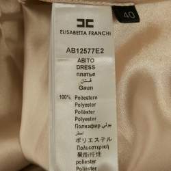 Pre Owned Elisabetta Franchi Beige Leopard Print Satin High-Low Mini Dress M