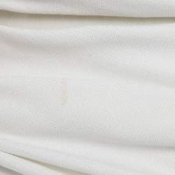 Pre Owned Elisabetta Franchi White Jersey Cut -Out Chain Detail Maxi Dress S 