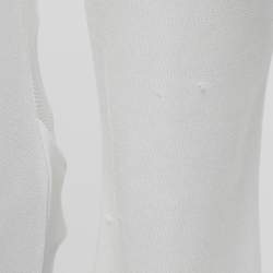 Pre Owned Elisabetta Franchi White Jersey Cut -Out Chain Detail Maxi Dress S 