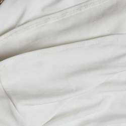 Pre Owned Elisabetta Franchi White Jersey Cut -Out Chain Detail Maxi Dress S 