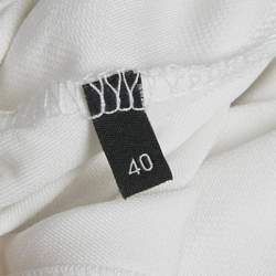 Pre Owned Elisabetta Franchi White Jersey Cut -Out Chain Detail Maxi Dress S 