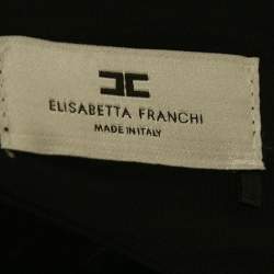 Pre Owned Elisabetta Franchi Black Jersey Cut -Out Jewel Clasp Maxi Dress S