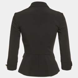 Pre Owned Elisabetta Franchi Black Crepe Peplum Jacket S