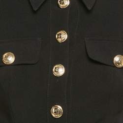 Pre Owned Elisabetta Franchi Black Crepe Peplum Jacket S