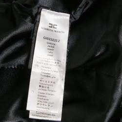 Pre Owned Elisabetta Franchi Black Crepe Peplum Jacket S