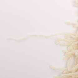 Pre Owned Elisabetta Franchi Cream Knitted Mohair Blend Fringes Cropped Jacket S