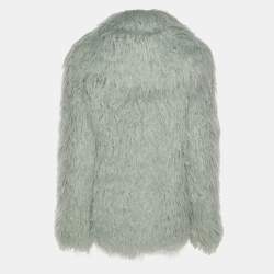 Pre Owned Elisabetta Franchi Mint Faux Fur Blazer S