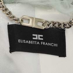 Pre Owned Elisabetta Franchi Mint Faux Fur Blazer S