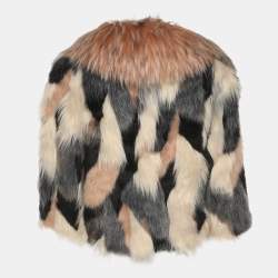 Pre Owned Elisabetta Franchi Multicolor Faux Fur Jacket S