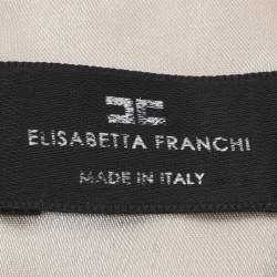 Pre Owned Elisabetta Franchi Black/Cream Crepe Jumpsuit S