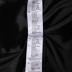 Pre Owned Elisabetta Franchi Black Wool Blend Fringes Buttoned Jacket S