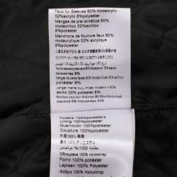 Pre Owned Elisabetta Franchi Black Denim and Faux Fur Cropped Jacket S