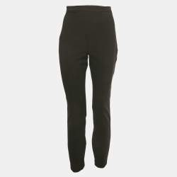Pre Owned Elisabetta Franchi Black Drill Jersey Trousers L