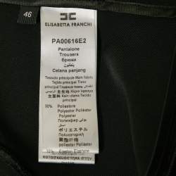 Pre Owned Elisabetta Franchi Black Drill Jersey Trousers L
