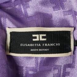 Pre Owned جمبسوت إليزابيتا فرانشي كريب بنفسجي بطبقتين مقاس كبير - لارج