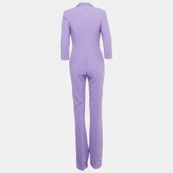 Pre Owned جمبسوت إليزابيتا فرانشي كريب بنفسجي بطبقتين مقاس كبير - لارج