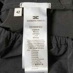 Pre Owned Elisabetta Franchi Grey Synthetic Crop Top & Trousers Set M