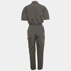 Pre Owned Elisabetta Franchi Grey Synthetic Crop Top & Trousers Set M