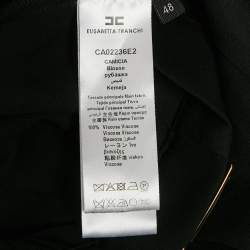 مملوكة مسبقًا Elisabetta Franchi Black Georgette Buckle Detail Crop Shirt L