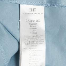 مملوكة مسبقًا Elisabetta Franchi Blue Stretch Crepe Wrap Top M