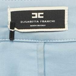 مملوكة مسبقًا Elisabetta Franchi Blue Stretch Crepe Wrap Top M