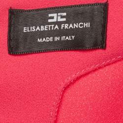 مملوكة مسبقًا Elisabetta Franchi Pink Crepe V-Neck Mini Dress S