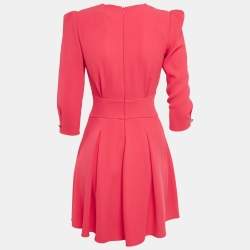 مملوكة مسبقًا Elisabetta Franchi Pink Crepe V-Neck Mini Dress S