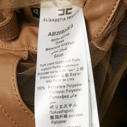 مملوكة مسبقًا فستان ميدي إليزابيتا فرانشي شبكة وجلد بني صناعي مقاس متوسط - ميديوم