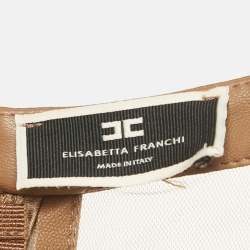 مملوكة مسبقًا فستان ميدي إليزابيتا فرانشي شبكة وجلد بني صناعي مقاس متوسط - ميديوم