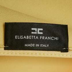 Pre Owned Elisabetta Franchi Yellow Crepe Ruffled High-Low Top S